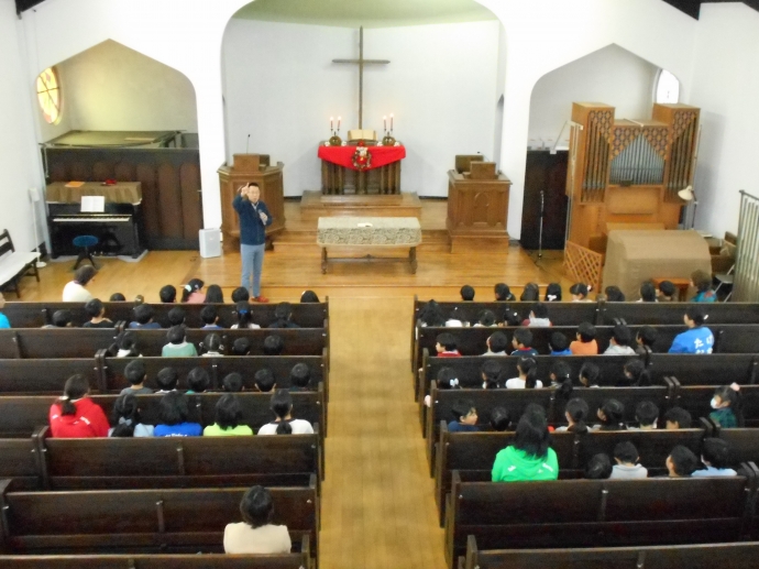 倉敷教会CS、竹中幼稚園そらぐみの クリスマス会